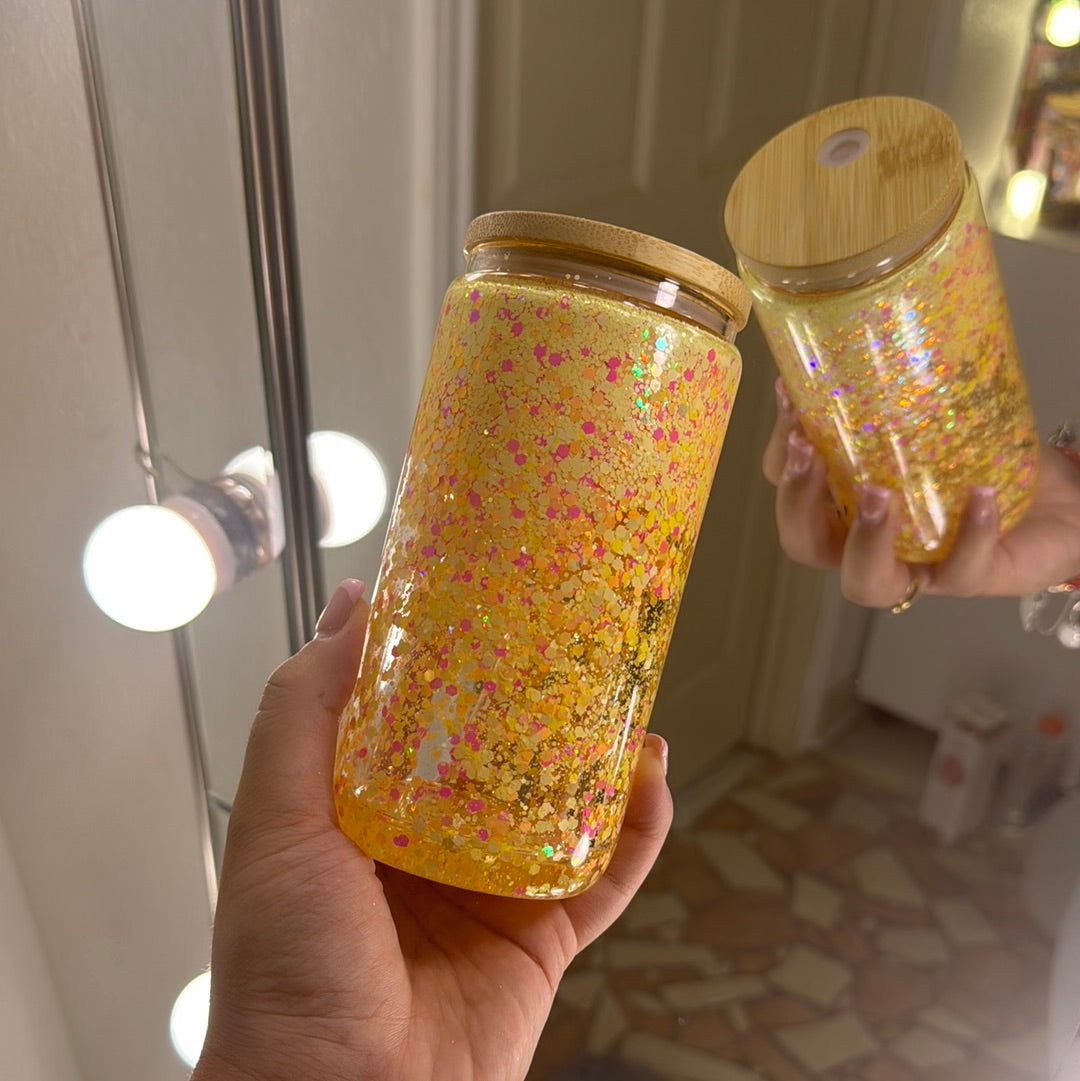 slow moving glitter snowglobe