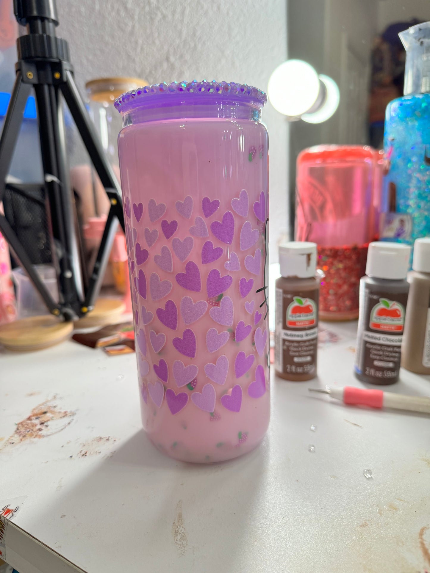 lavender milk hello kitty snowglobe
