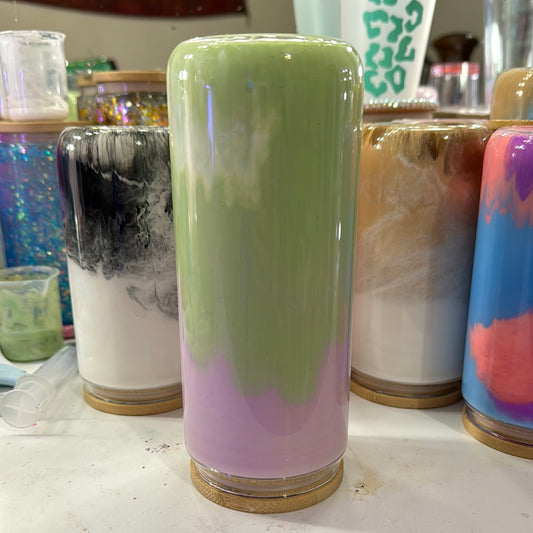 matcha with lavender sweet cream foam snowglobe