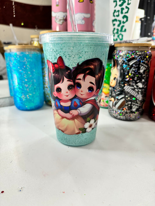 snow white acrylic snowglobe cup