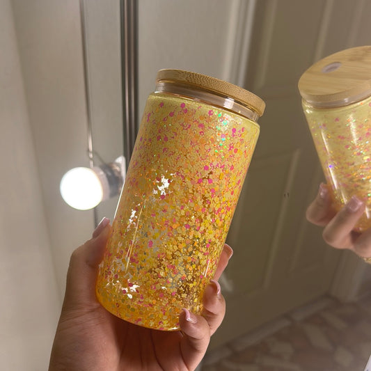 slow moving glitter snowglobe