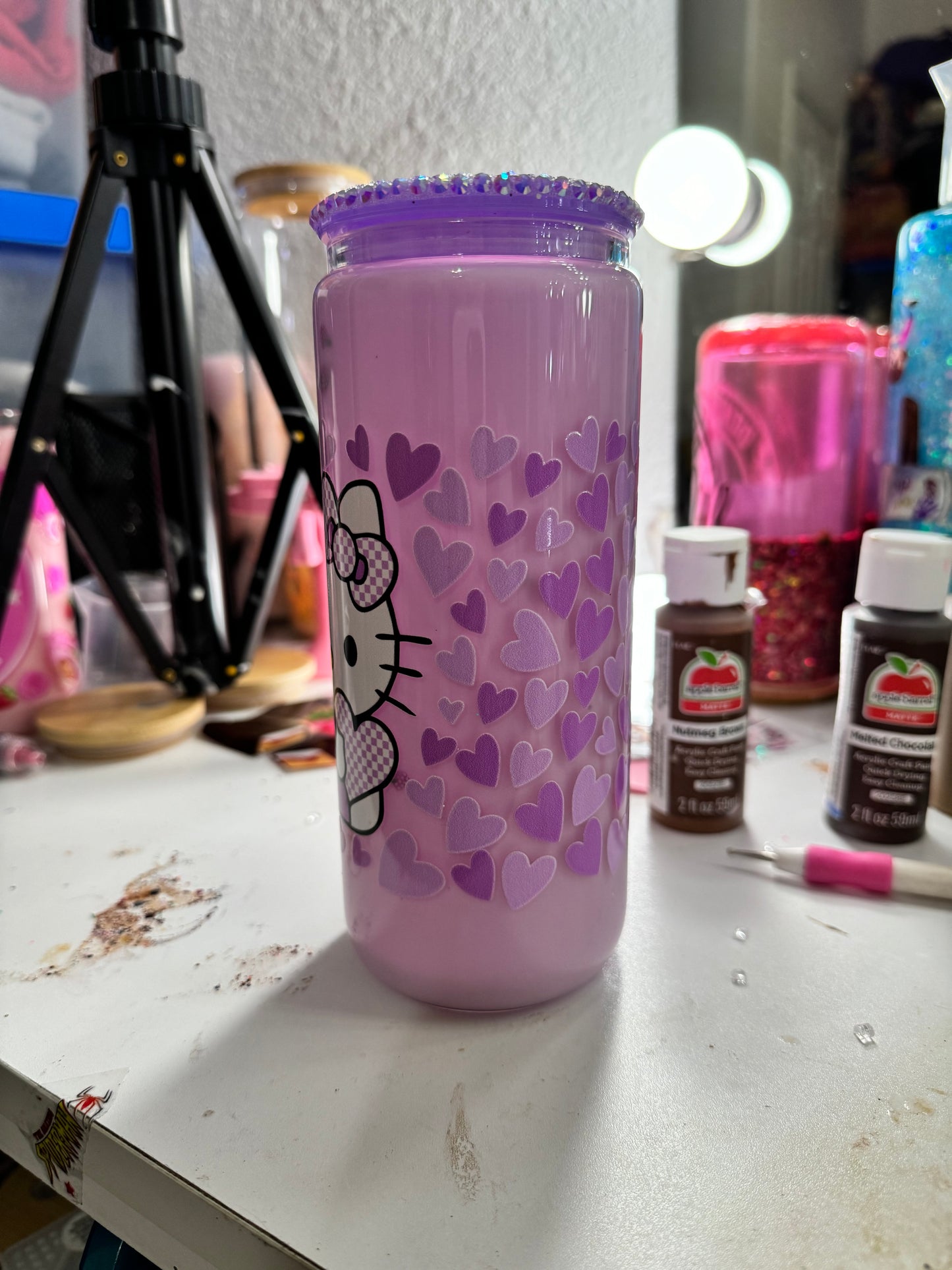 lavender milk hello kitty snowglobe