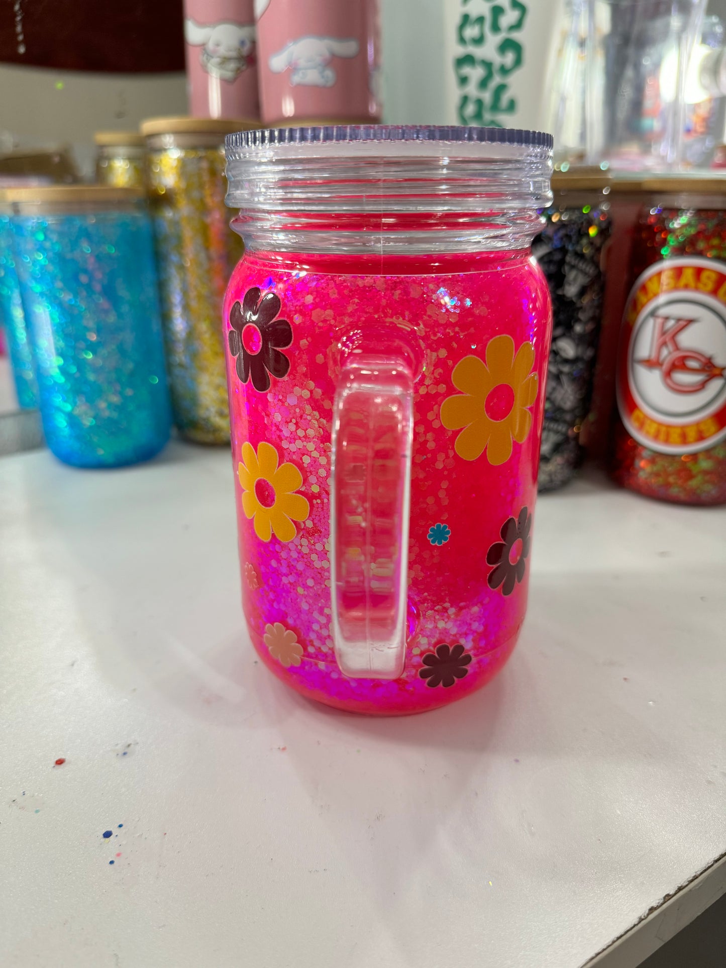 mama snowglobe acrylic mug