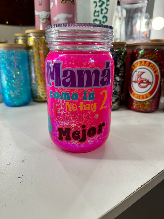 mama snowglobe acrylic mug