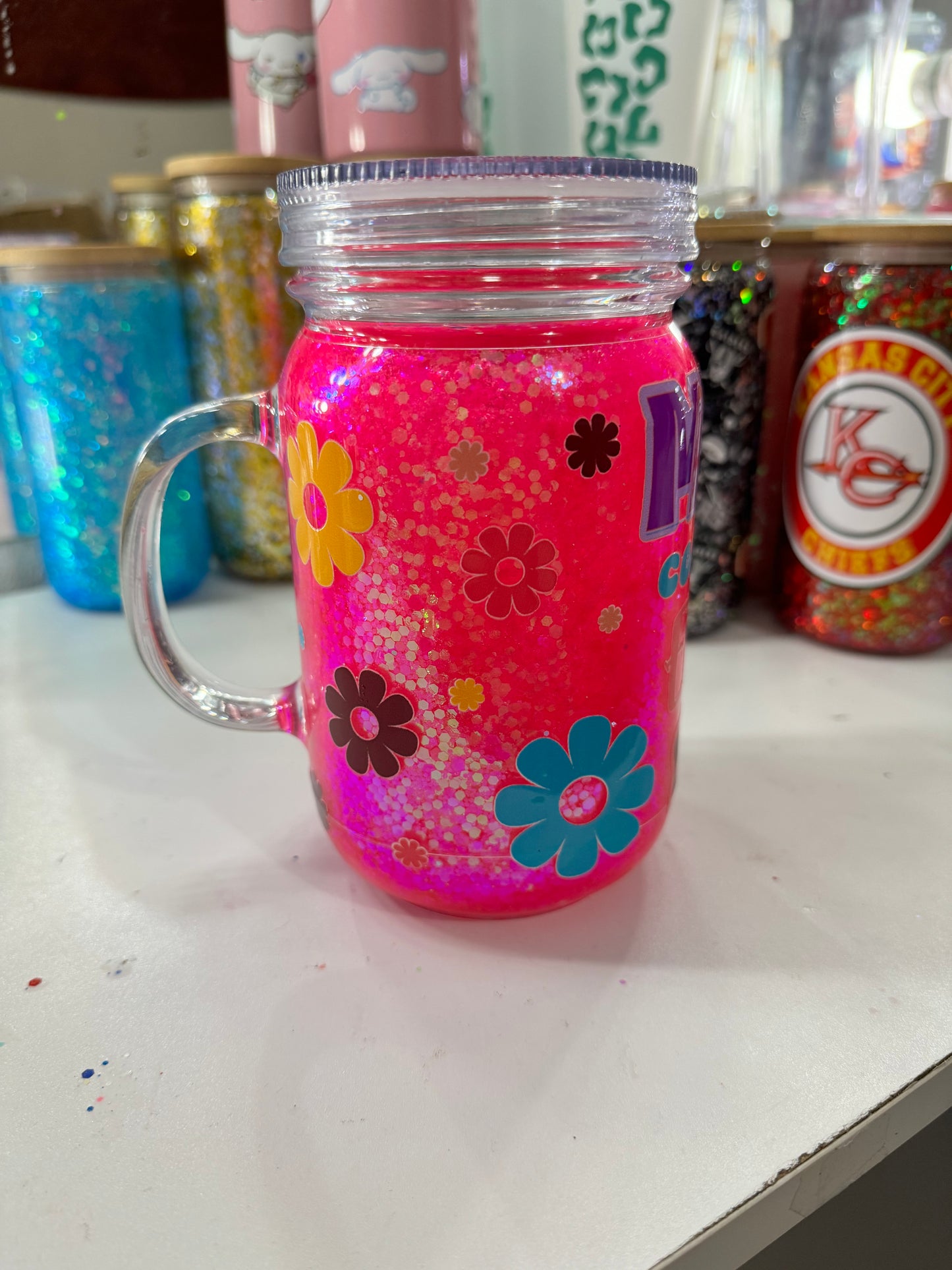 mama snowglobe acrylic mug
