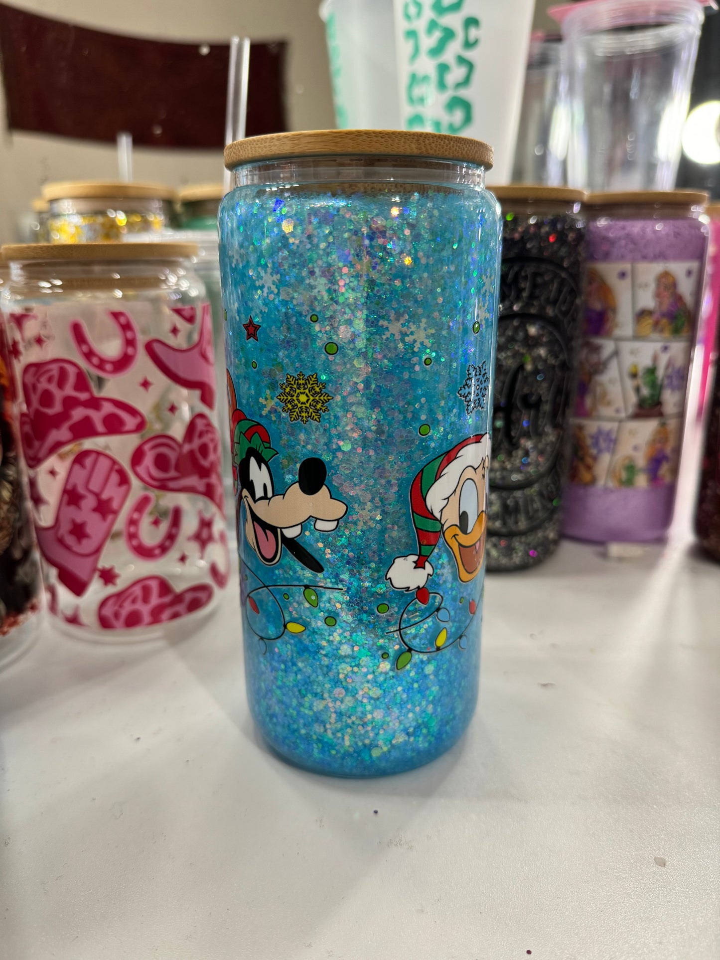 mickey and friends christmas snowglobe