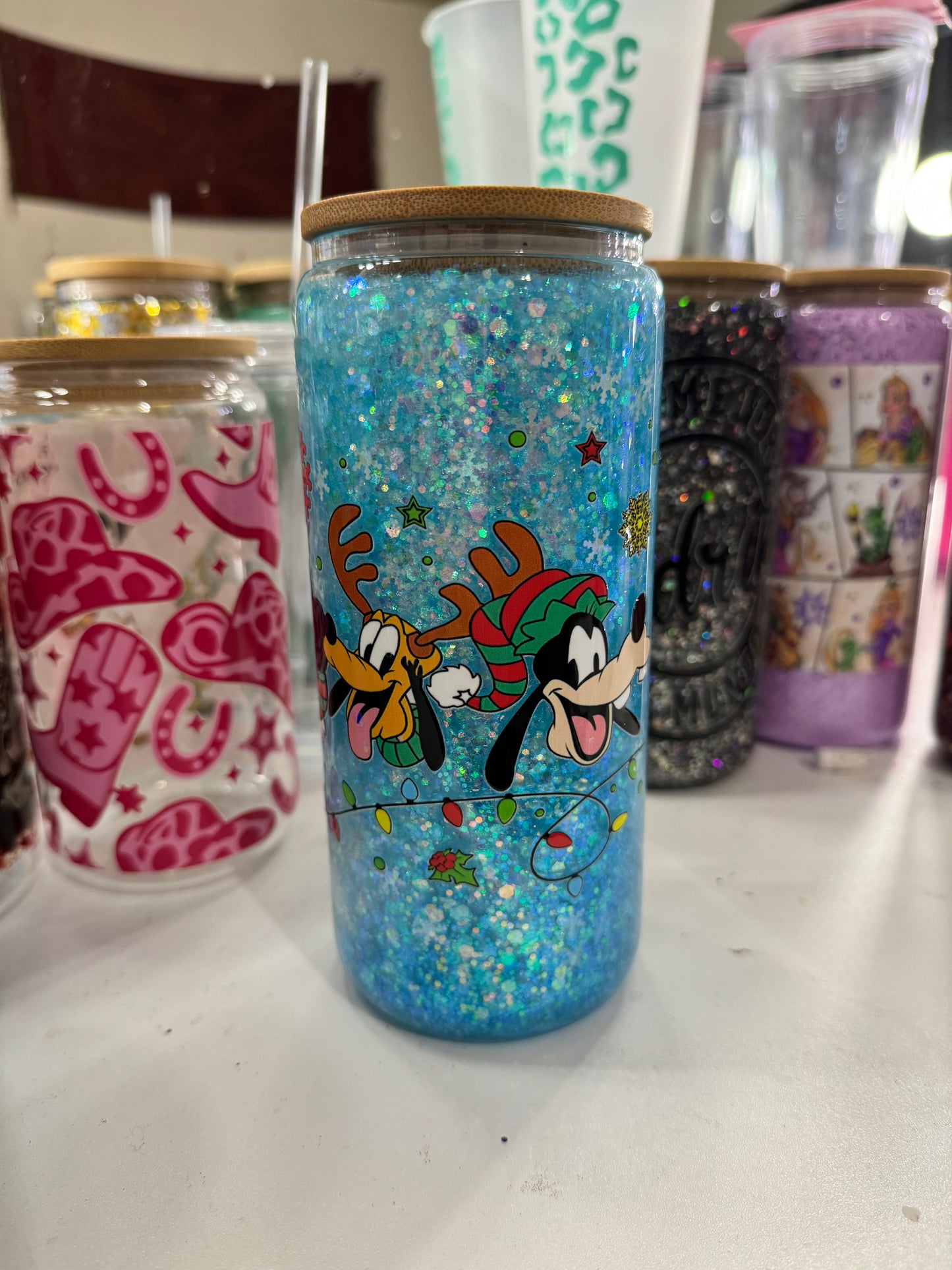 mickey and friends christmas snowglobe