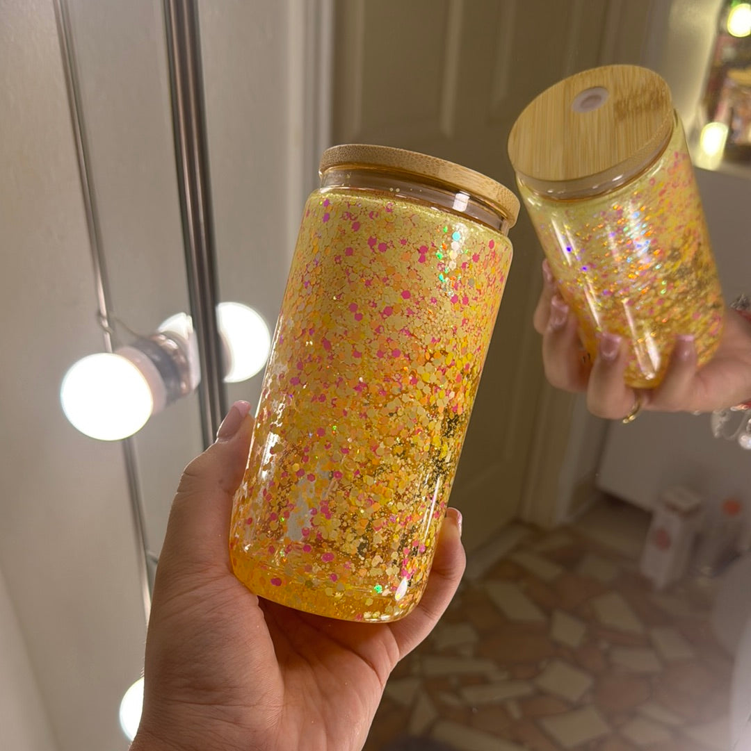 slow moving glitter snowglobe