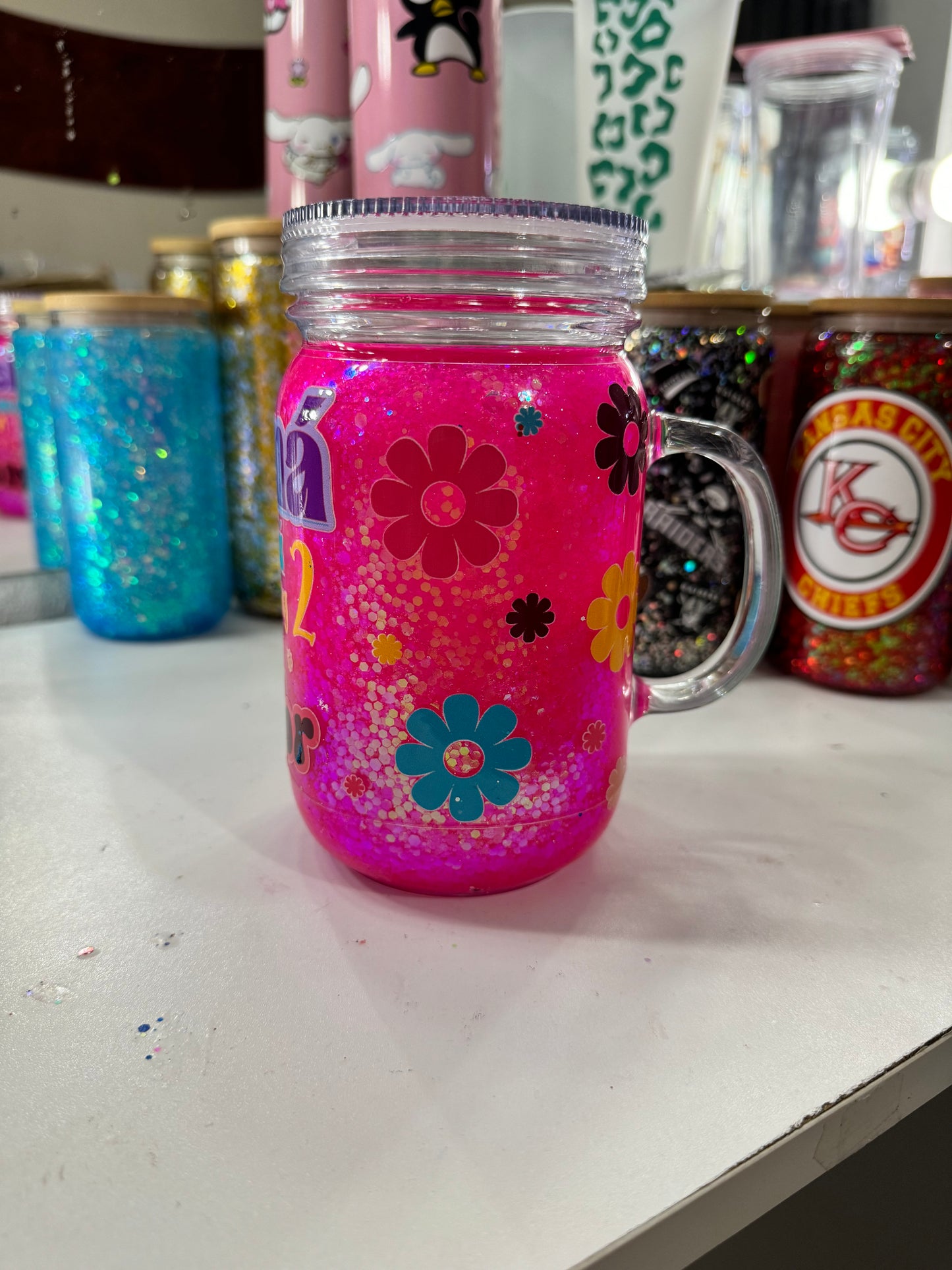 mama snowglobe acrylic mug