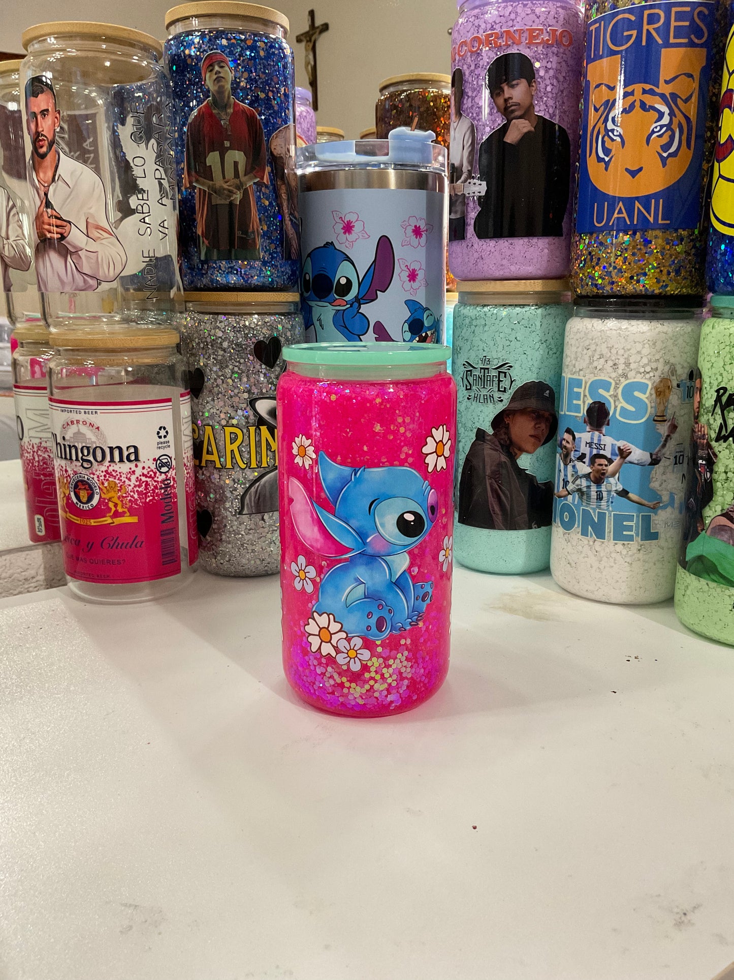 stitch fast motion snowglobe