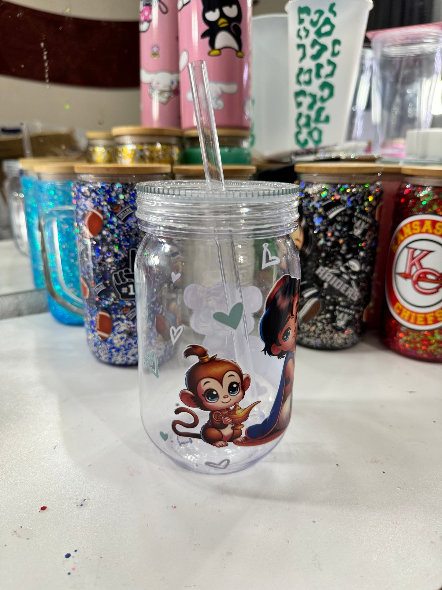baby jasmine and aladdin acrylic cup