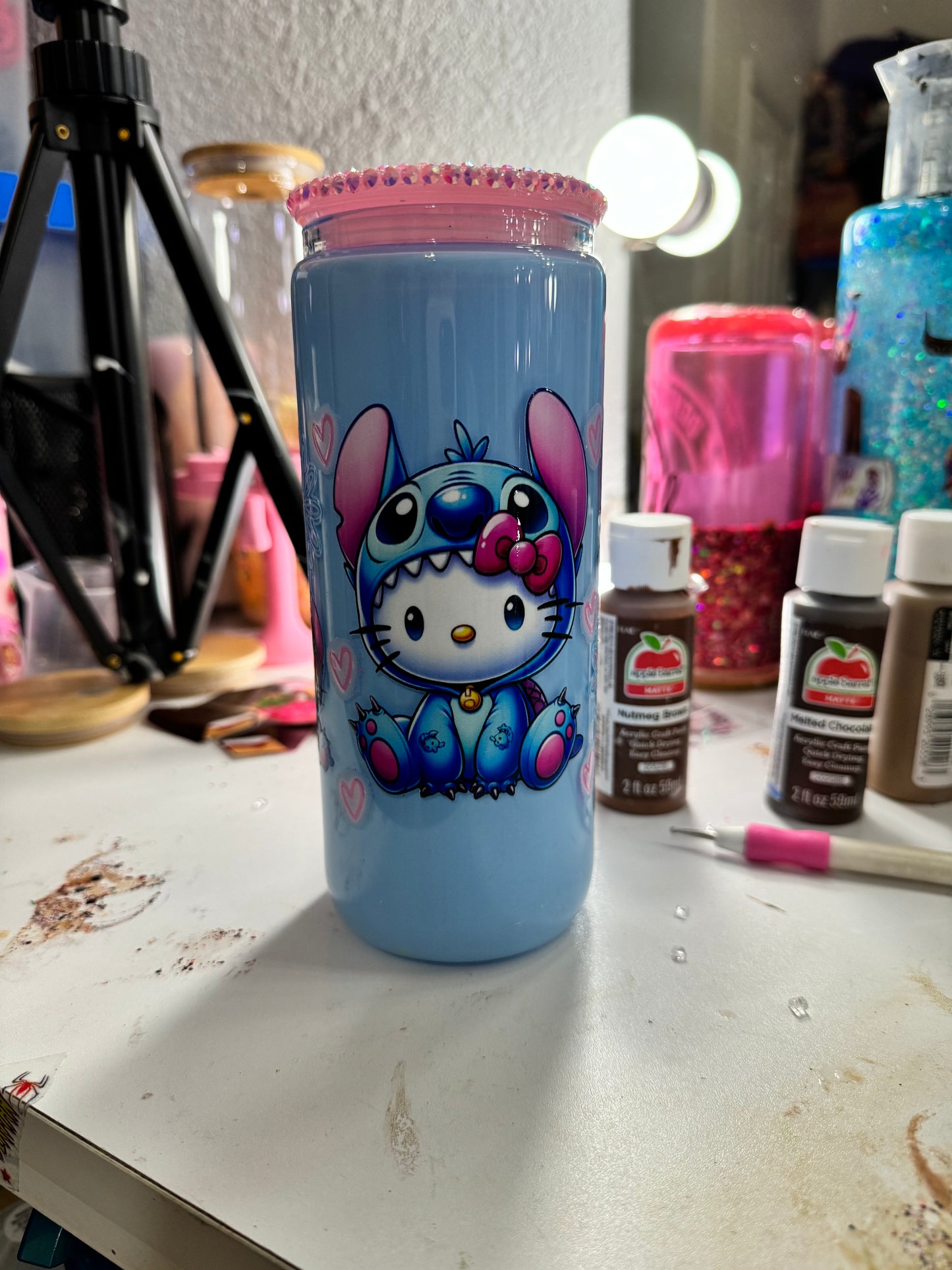 blueberry stitch milk snowglobe