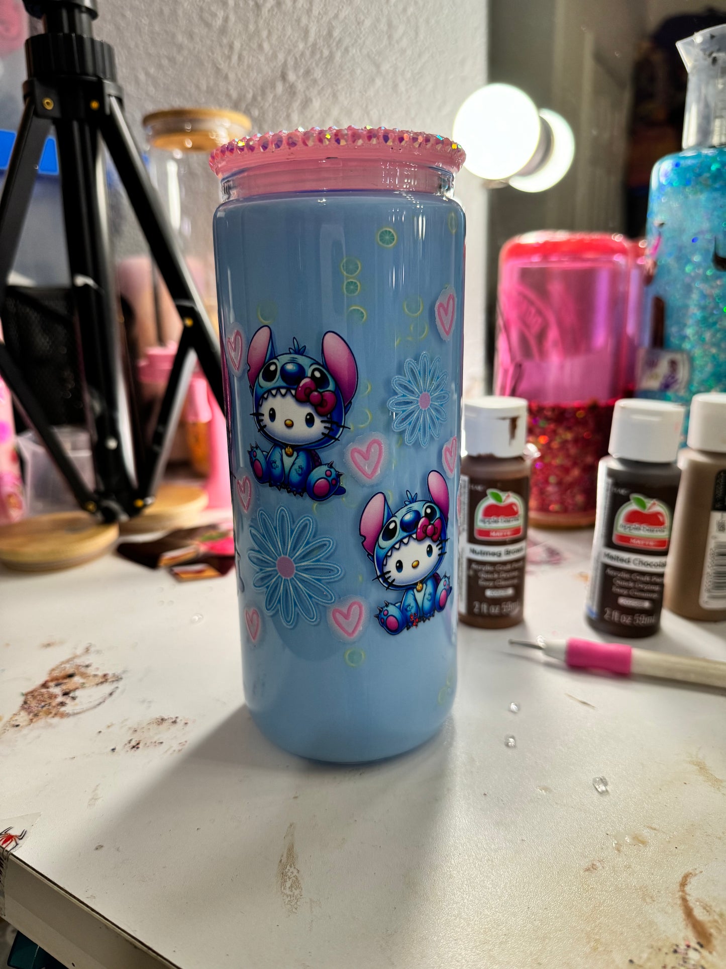 blueberry stitch milk snowglobe