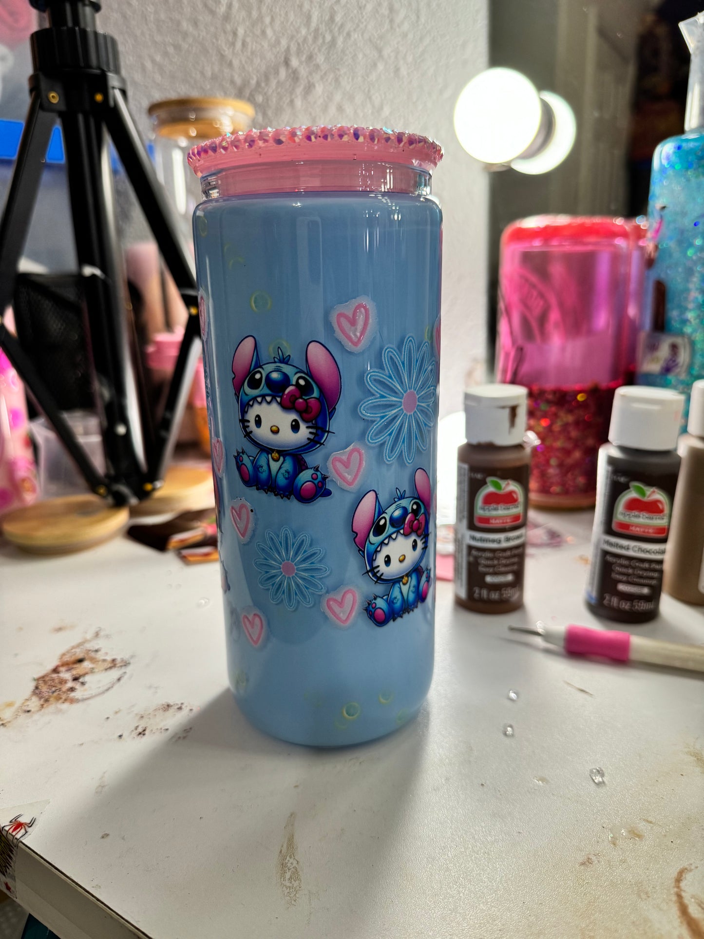 blueberry stitch milk snowglobe