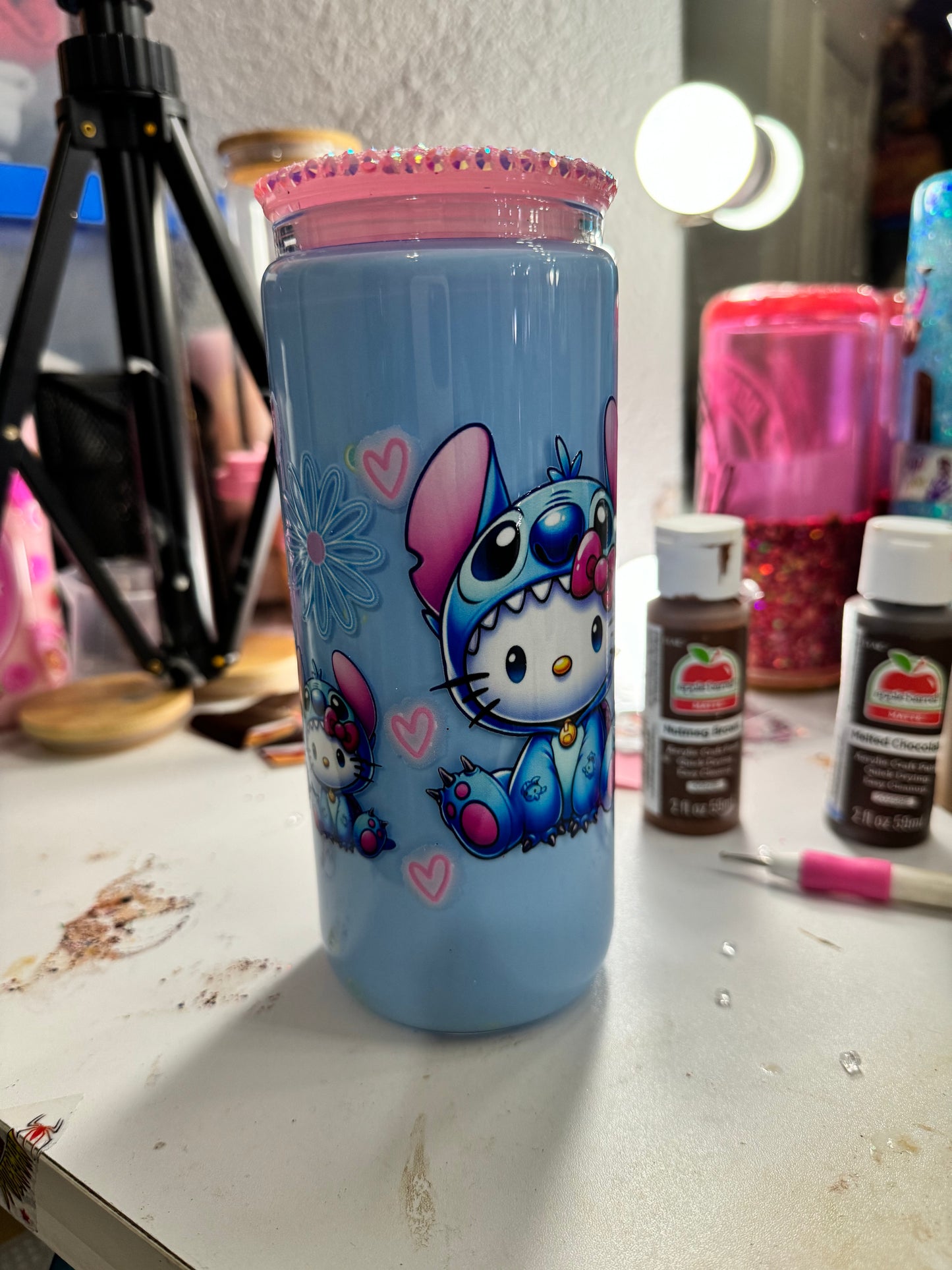 blueberry stitch milk snowglobe