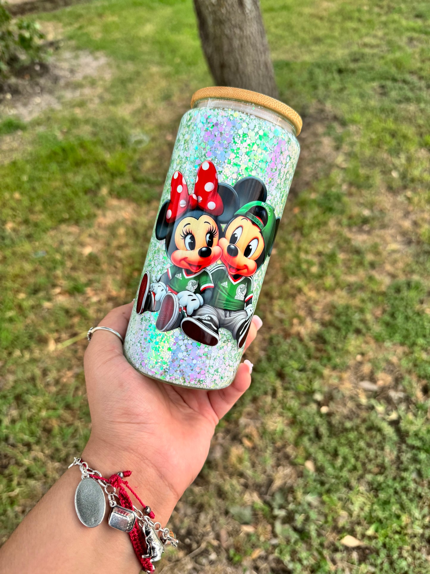 mexican mickey and minnie snowglobe